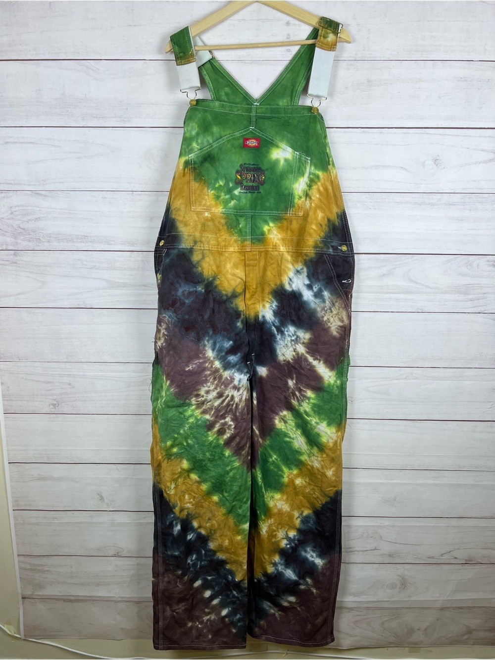 Dickies Suwannee Spring Reunion Festival Tie Dye Overalls Cotton 46x32 Mens